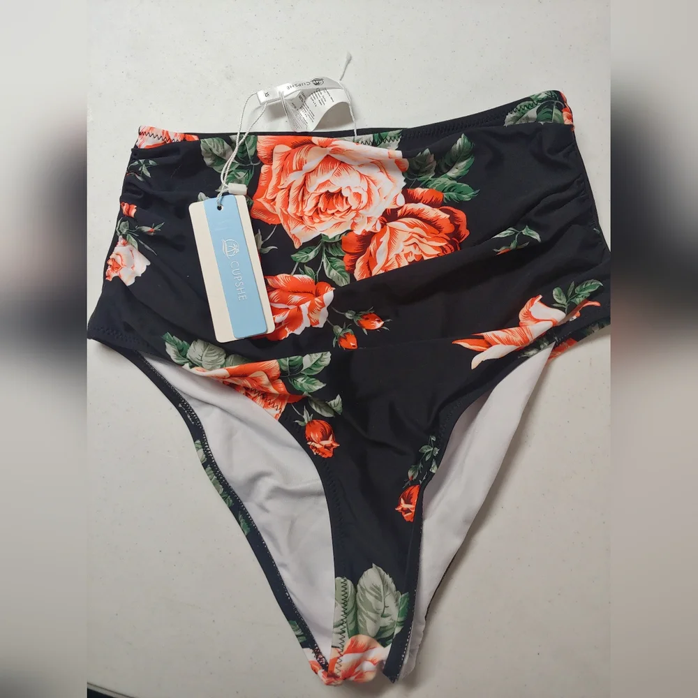 B2G1 FREE! Cupshe High Waisted Floral Bikini Bottoms - Picture 3 of 9